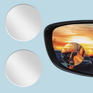 2Pcs Cars BlindSpot Mirrors Side Mirror Removable Adjustabe Angle Round Wide Angle Convex RearView Mirror Car Accessories Universal HD Glass for Suvs Auto Motorcycles RVs