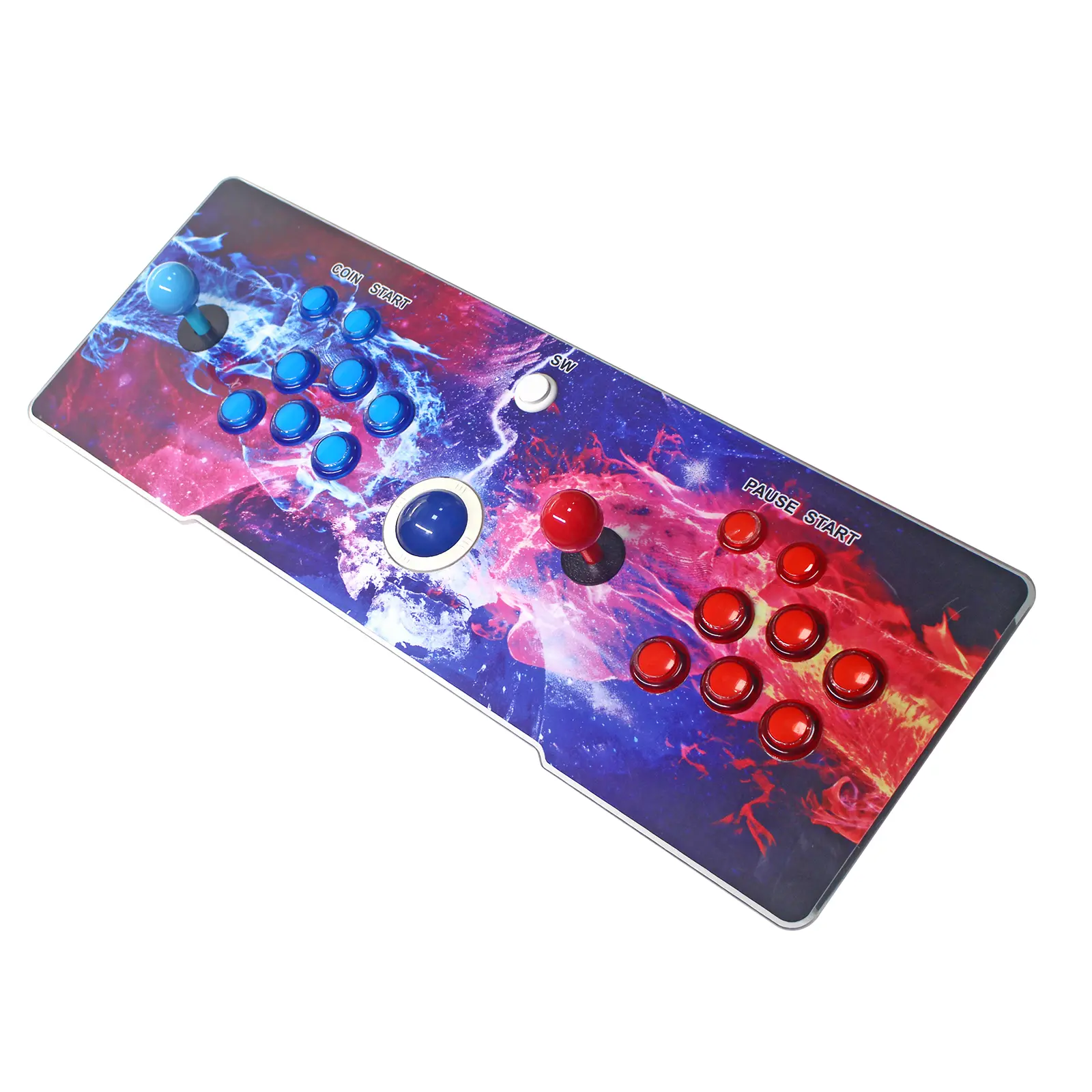 Saga DX Preloaded With 516 Vertical + 3000 Horizontal games, 3 Sided Cocktails, Box Arcade Game Console, Precision LED Push button 8 Way Joysitck USB Trackball,1280X720, 4P/3D Games summerwins