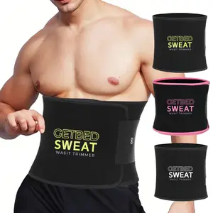 GETBED Sauna Sweat Ab Waist Trainer Belt for Women and Men -Sweat Band Waist Trainer Belt for Sports Training Gym Workouts, Men Women Sports wear,Womens wear, Fajas Para Mujer, 2 Adjustable Sizes, 3 Color Choose