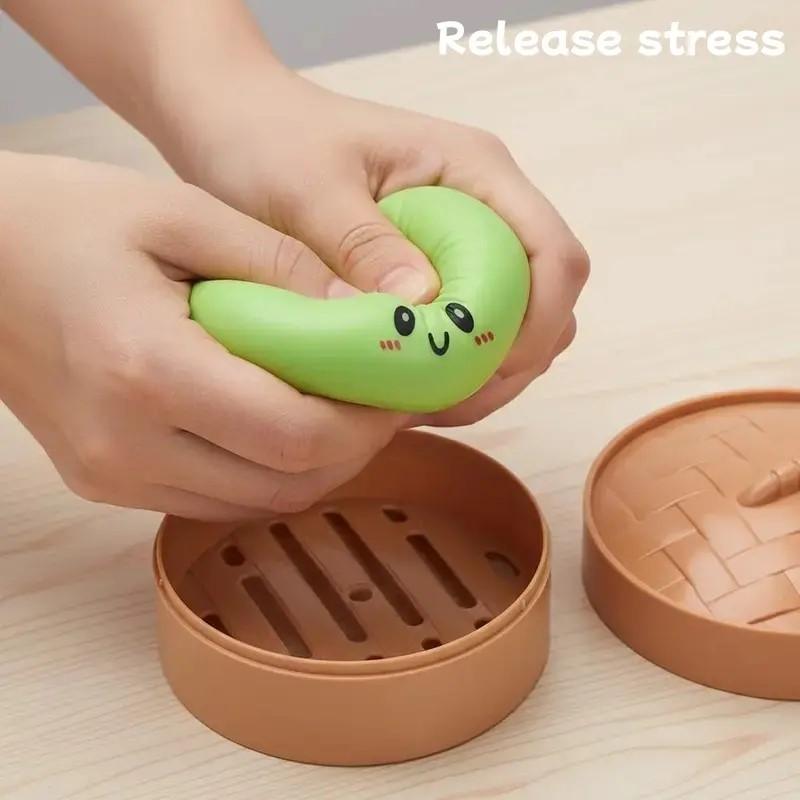 Giant Glitter Dumpling, Giant Dumpling Squishy, Mega Rainbow Dumplings, Cute Anxiety Relief Fidget Toy, with Steamer Box,Soft Squeeze Decompression Dough for Adults