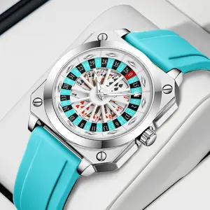 VA VA VOOM God of Gamblers Watch, Men's Time, Rotating Wheel, Poker Personality, Non Automatic Watch, Waterproof, Night Light, Valentine's Day Gift