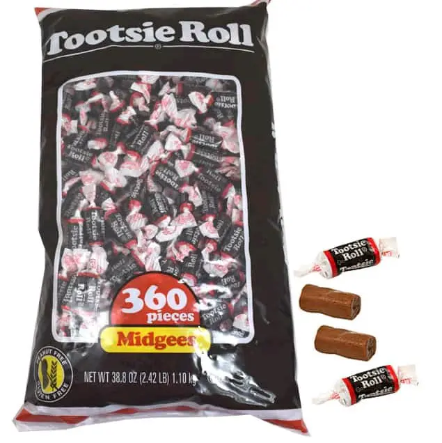 Tootsie Roll Midgees Milk Chocolate Candies, 360pcs Bulk Pack Individually Wrapped Low Fat Chewy Bites - All Ages Party Snacks Sweet Treat, Individual Packs