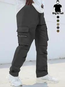 Men's Plus Size Work Pants, Loose Fit, Wrinkle Design, Perfect for Outdoor Activities and Daily Wear, Comfortable and Stylish