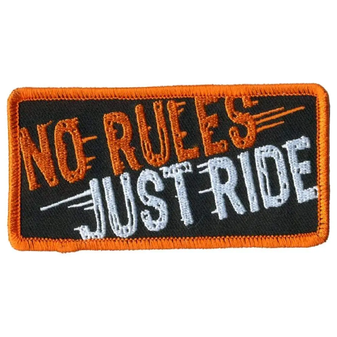 No Rules Just Ride Harley Rider Biker Patch [Iron on Sew on - 4.0 X 2.0 inch]