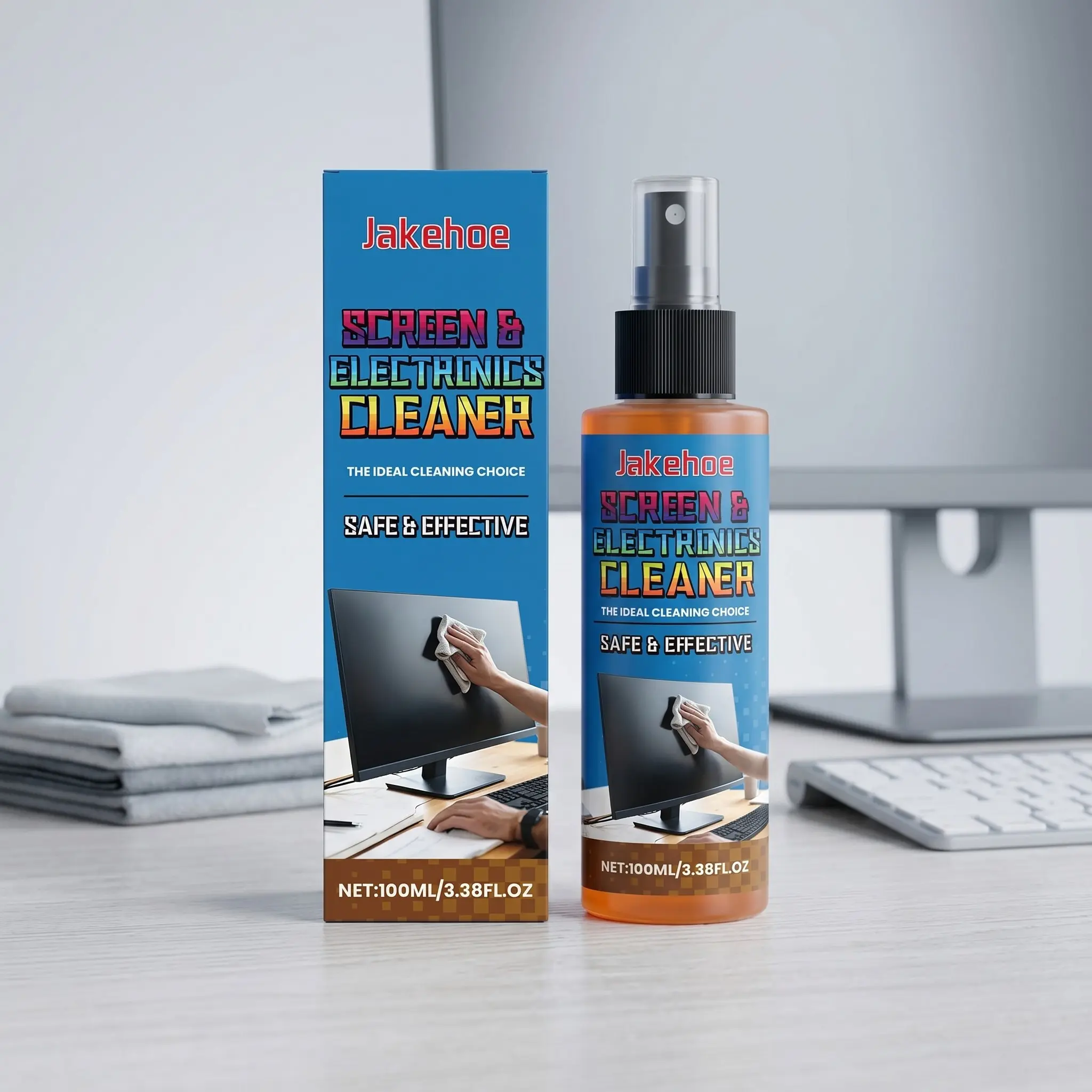 Electronic Device Screen Cleaner (100ML), Laptop Cleaner, Safe for All Materials, Surface Cleaning and Brightening, Suitable for Computers and Tvs