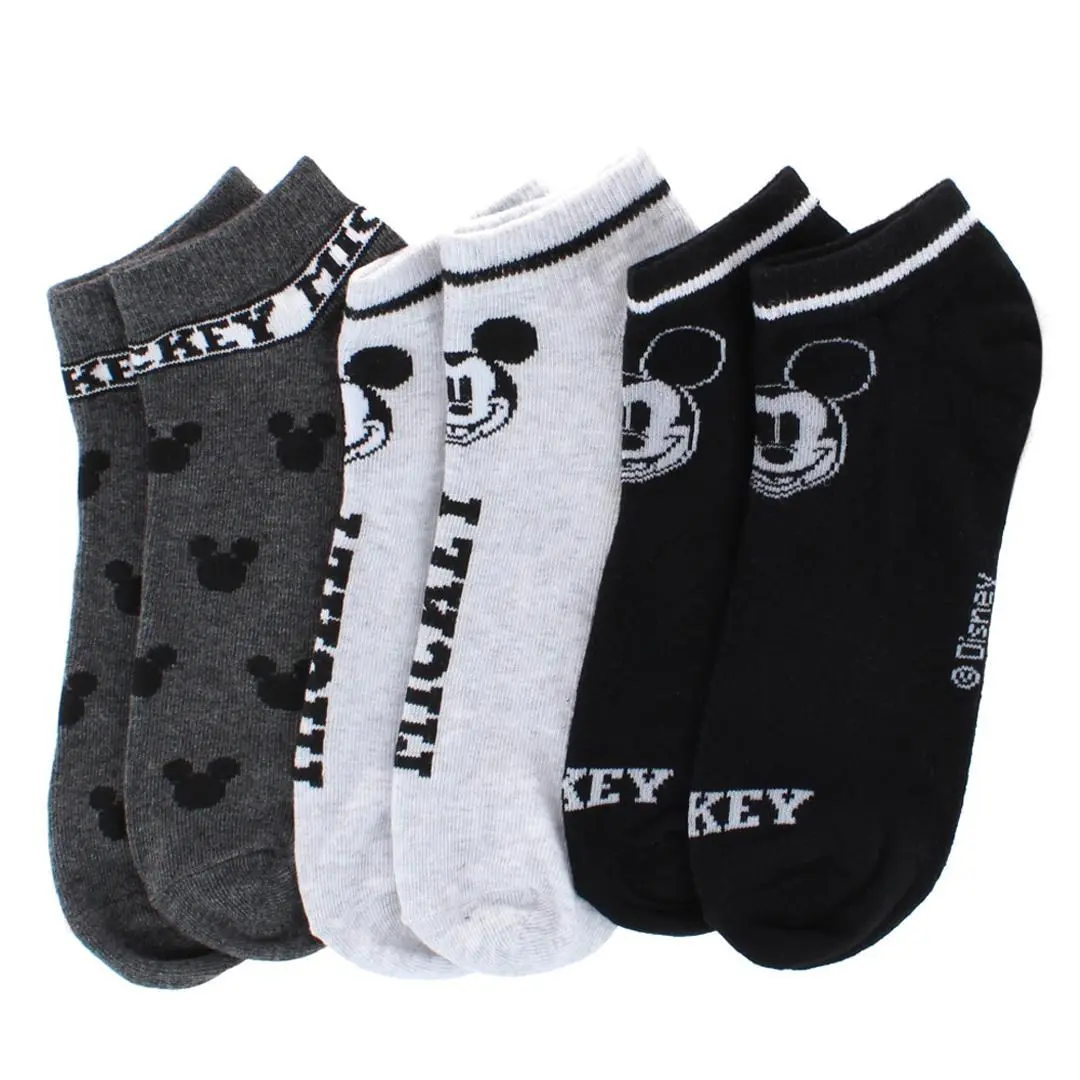 Textiel Trade Men's Disney Mickey Mouse Character Sneaker Socks (3 Pairs), Novelty Socks