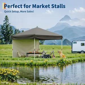 YJ-Garvee 10x10 FT Pop Up Canopy Tent Outdoor Canopy One-Person Set Up Heavy Duty Commercial Instant waterproof UV protectionTent Shelter,for party,,commercial activities,courtyard,Grey