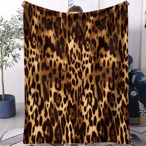 Leopard Style Printed Blanket, Facecloth Blanket, Flannel Blankets, Cheetah Pattern, Full of Wild Charm, Soft and Comfortable, Fashionable and Durable, Suitable for All Seasons
