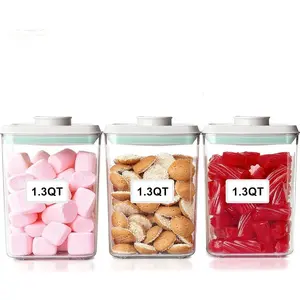 Stackable Airtight Food Storage Containers with Lids, BPA-Free Kitchen Pantry Storage Containers for Snacks Candy Salt Herbs Spices (1200ML*3)