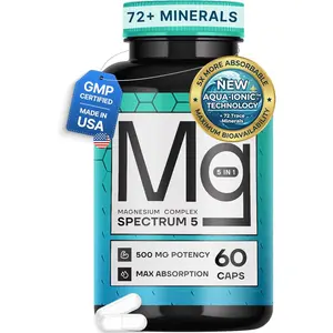 10-in-1 Magnesium Complex 5-in-1 Supplement with 72 Trace Minerals Enhanced Absorption Irish Sea Sourced Whole Body Support for Muscle Relaxation Bones Health Calm Sleep Stress Relief Made in USA Third Party Tested