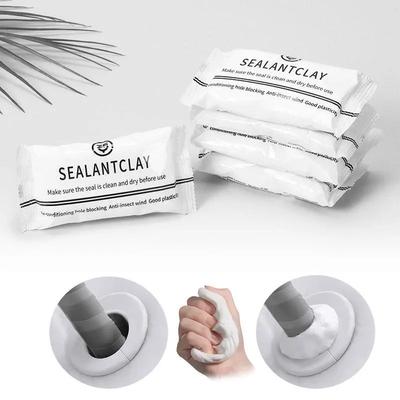 10PCS Sealant Clay,Eco-Friendly Waterproof Leak Stopper, Fast Cure, Strong Adhesive, Oil Resistant & Pest Block, for AC Holes, Wall Cracks, Wall Gaps & Drain Pipe Joints DIY Home Repair