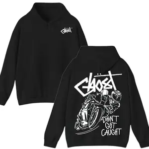 Don’t Get Caught Ghost Hoodie, Motorcycle Graffiti Graphic Hoodie, ghost racing hoodie, Gift For Women Mens, Mens Womenswear Top, Streetwear Style Cotton Spandex Men's Streetwear Hoodie unisex