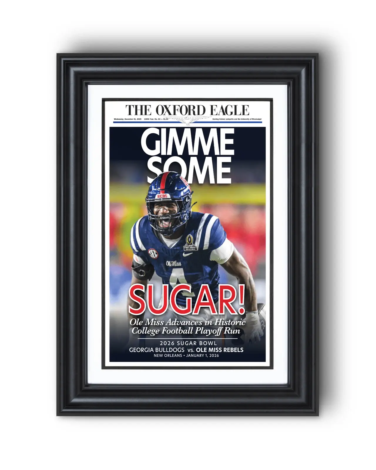 2026 Ole Miss Sugar Bowl Front Page Newspaper – Oxford Eagle