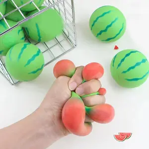 New Artificial Fruit Watermelon Squeeze Toys Slow Rebound Red Vent Ball Kids Adult Decompression Toy NONE