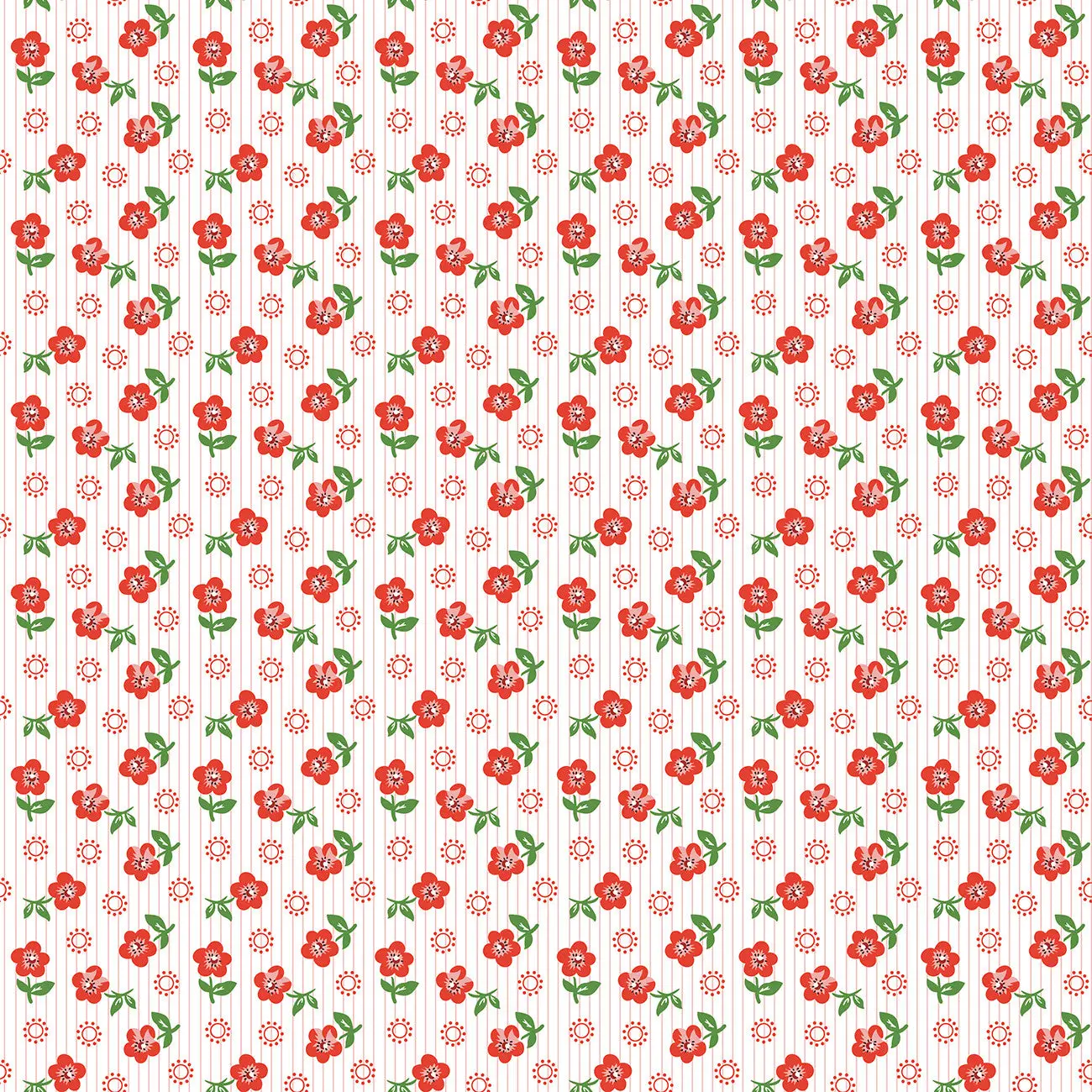 Fabric Poppie Cotton Red Sugar Petals Flower Market by the Quarter Yard FM25415