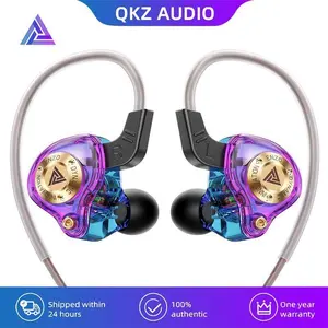 QKZ ENZO 2025 HiFi Wired Earphones – Noise-Cancelling Gaming Headset with Mic, 8D Stereo Sound, Bass-Boosted for Sports/Gym gym sport game