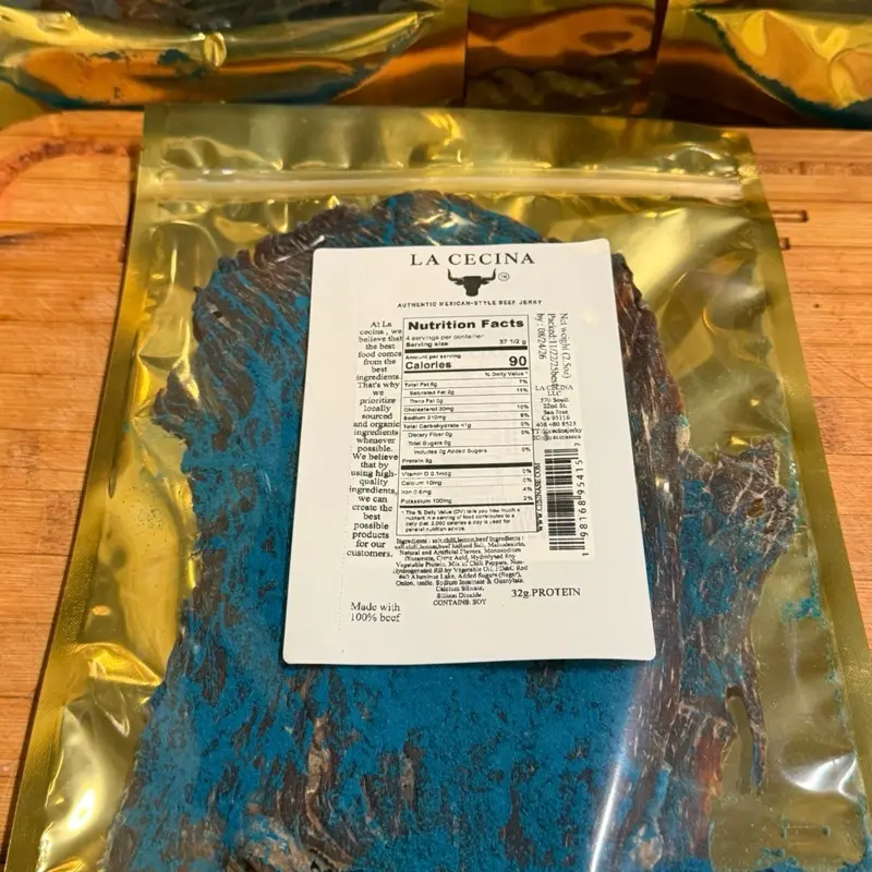 Spicy Blue fuego Cecina Cecina Carne Seca 6oz – Spicy Blue Chili Mexican Dry Beef Dried Snack Meat Traditional