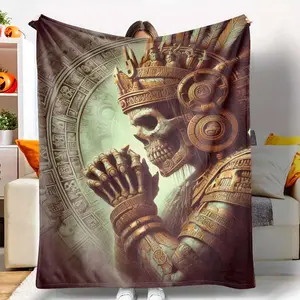 Sparkling Scream Mask Flannel Blanket,Sequined Ghostface Print,Ultra-Soft and Warm,Ideal for Halloween Parties,Horror Movie Nights,Themed Gatherings,Cosplay Events,Haunted House Decor,and Birthday Celebrations.