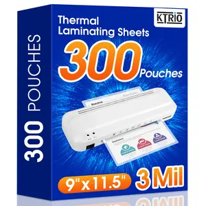 KTRIO 300 Pack Laminating Sheets, Hold 8.5 x 11 Inches, 3 Mil Thermal Laminating Pouches, 9 x 11.5 Laminate Sheets for Laminator, Clear Lamination Sheet Paper, Letter Size, Office School Home Supplies