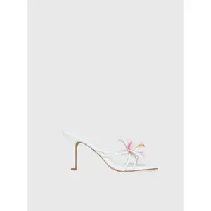 Exotic Etty Floral Detail Heels White