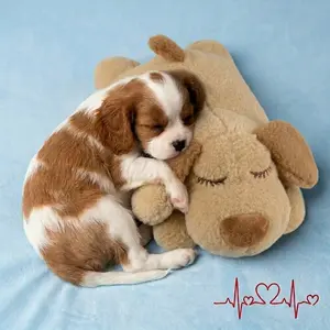 Puppy Heartbeat Plush Toy for New Home Transition - Comforting Dog Sleeping Companion - Interactive Behavioral Aid for Loneliness & Nighttime Security - Calming Pet Toy