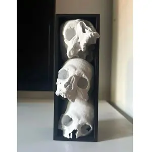 3D Printed Three Skull Bookshelf Decoration, Pla Material, Fantasy Horror Dnd Books, Unique Charm, Colorable Parts, Good Light Effect, Home Decor Accessory, Interior Decoration Accessories