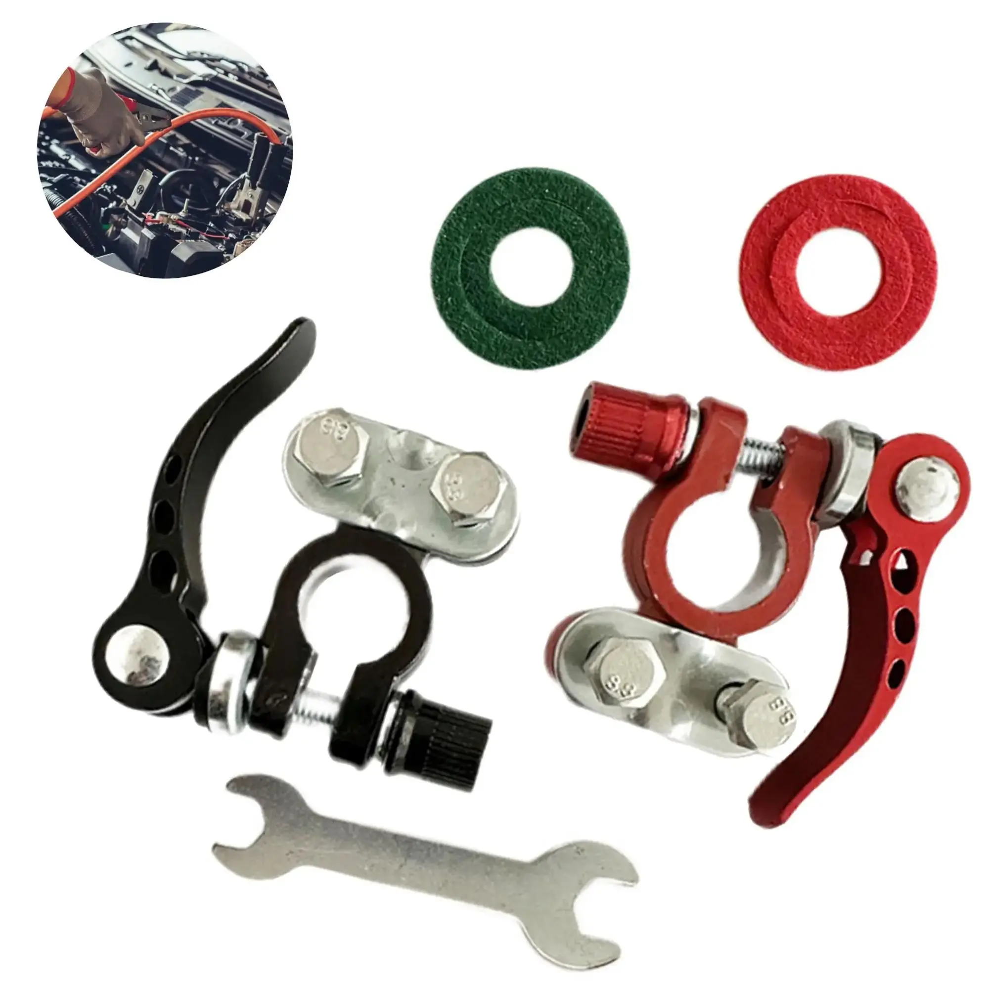 Car Battery Terminal Connector Kit, Multifunctional Car Battery Terminal Connectors, Positive Negative Battery Cable Ends for Cars, Car Battery Repair Tools, Car Parts