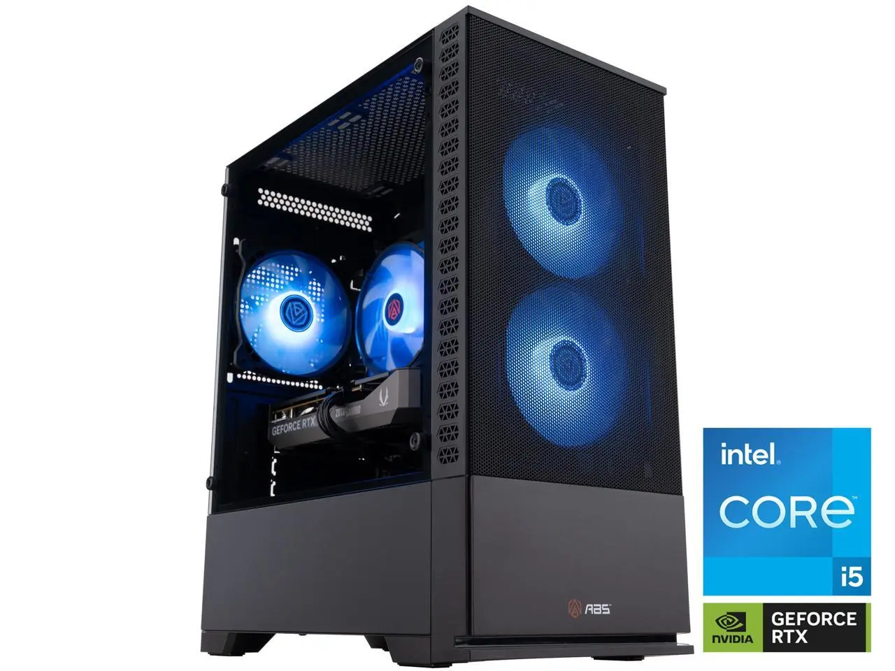 ABS Cyclone Aqua Prebuilt Gaming PC - Windows 11 - Intel Core i5-14400F - GeForce RTX 5060 8GB - DLSS 4 - 32GB DDR4 3200 - 1TB M.2 NVMe SSD