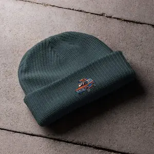 Vintage Bronco Fisherman Beanie – Ribbed Knit, Classic 4x4 Adventure Hat