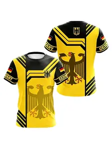 Men's Germany Flag Element Soccer Jersey, Sports Top, Breathable Quick-Dry Fabric, Outdoor Sports Wear, World Cup Fan Gear, Perfect Gift for Friends