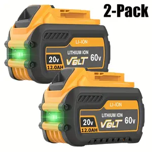 2 pack 12.0ah dcb606 replacement for Dewalt 20V/60V max battery compatible with DeWalt flex-volt dcb609 dcb612 DCB606-2 hiak compatible with DeWalt 20V/60V/cordless power tools and Chargers