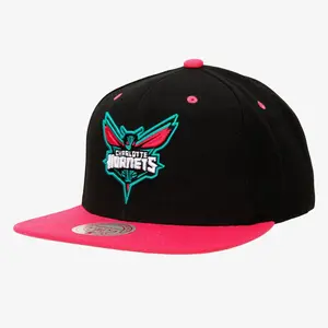 Mitchell & Ness Blk/Pink NBA Charlotte Hornets Santa Ana 2-Tone Snapback