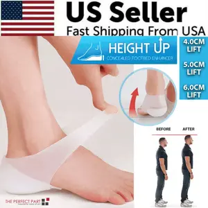 Concealed Footbed Enhancers Invisible Height Increase Silicone Insoles Pads USA