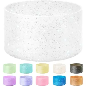 Protective Glitter Silicone Boot For Tumbler 20-40oz,Water Bottle 12-24oz and More Bottles/Tumblers with 2.8-2.55in Bottom, Anti-Sleeve Cover