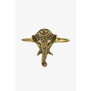 Ganpati Grace Unisex Fit Brass Metal Adjustable Cuff, Daily Wear Fashion Costume Jewelry Bracelet