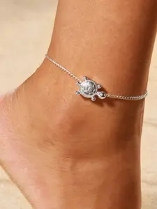 Elegant Turtle Design Anklet Bracelet Set for Women, Chic Beach Foot Jewelry, Simple Yet Stylish Accessory for Everyday Wear, Turtle Motif