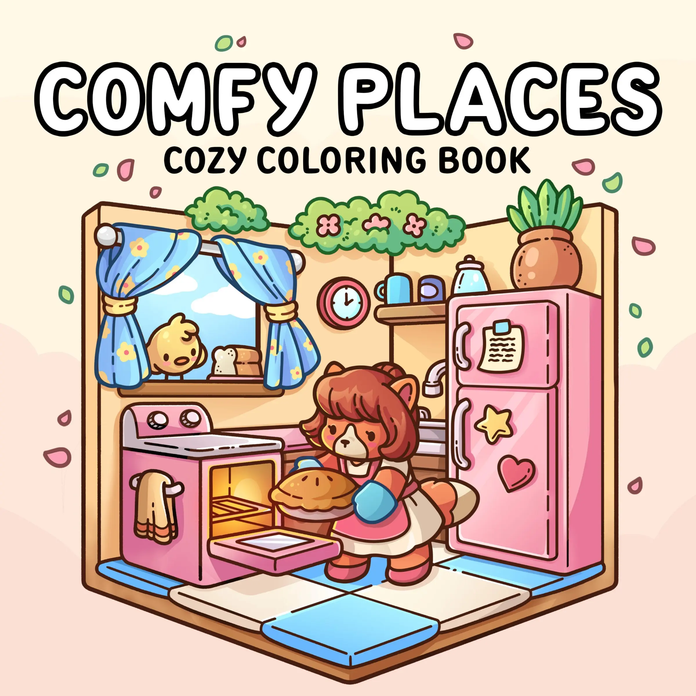 COMFY PLACES Cozy Coloring Book, Healing Drawing Coloring Book for Beginners, Stress Relief Relaxation Graffiti, Adult & Teen Coloring Book