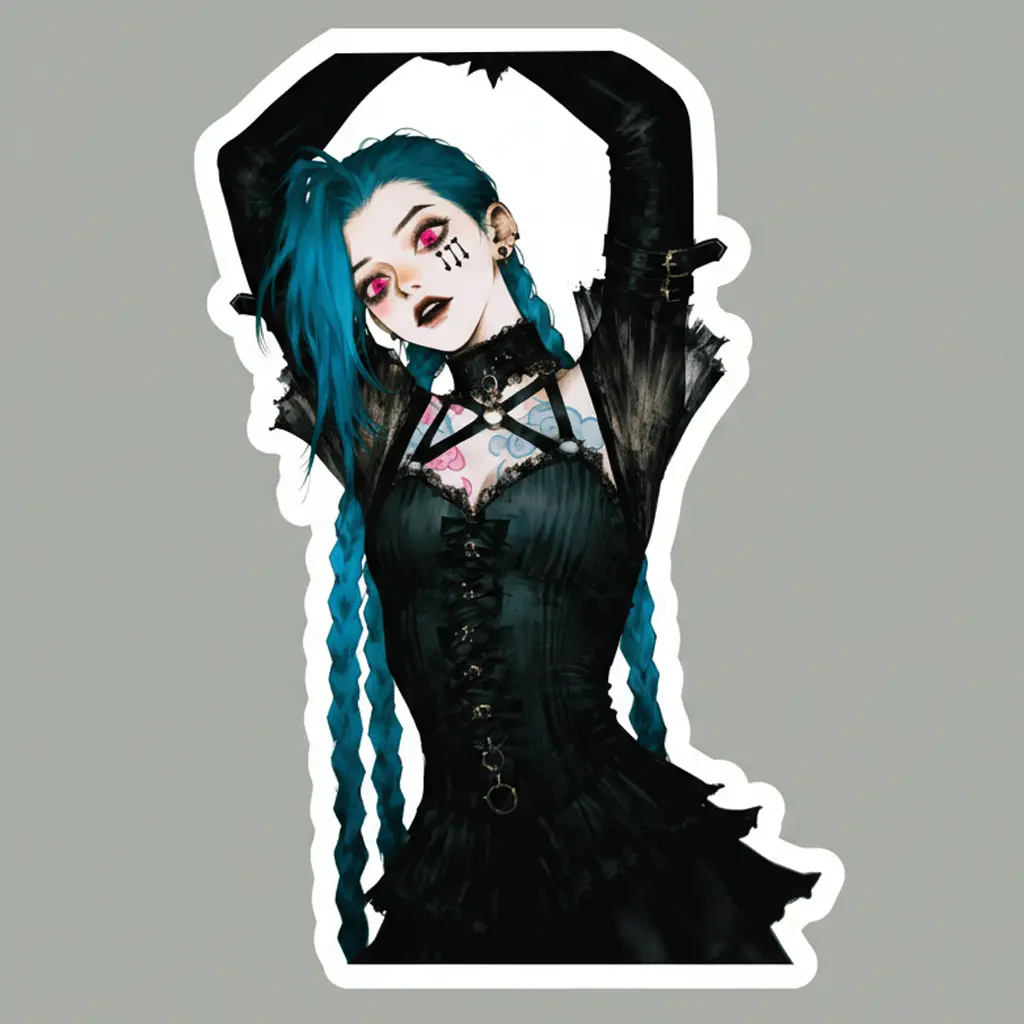Chaotic Blue Flame Madness Arcane JinX Sticker
