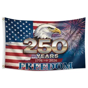 American Freedom 250th Anniversary Outdoor Flag, Bald Eagle Design, Patriotic Garden and House Flag, Indoor and Outdoor Decor, July 4th 1776-2026, Independence Day, Patriotic Appeal