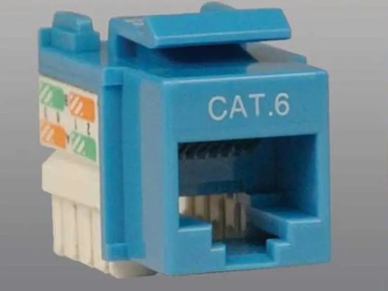 Tripp Lite N238-001-Bl Blue Punch Down Keystone Jack, Dual-Labeling Feature, Printed PCB Design