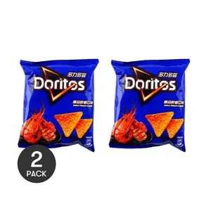 2 Pack Doritos Taiwan Edition - Garlic Shrimp Flavor Corn Chips 40g Each - Savory Snack for Parties & Sharing