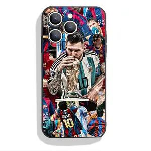 Messi pattern Phone Cases For iphone 17 16 15 14 13 12 11 X XS PRO PLUS MAX Soft Silicone TPU With flannel Shockproof Full Protection Anti-Drop Shell Cover football Protective Protector