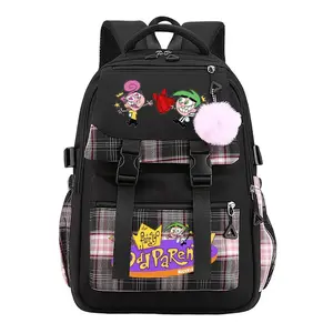 The Fairly OddParents Trendy Youth Backpack for Boys & Girls, Large Capacity Anime Aesthetic Laptop Backpack for Teens, Breathable Adjustable Straps, Aesthetic Must-Have Gift | 11.8''×17.3''