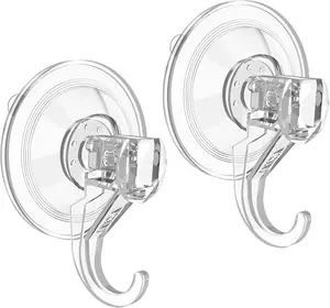 Wreath Hanger, Large Suction Cup Wreath Hooks, Heavy Duty, 22 LB Capacity, Removable and Reusable, Clear, 2 Pcs