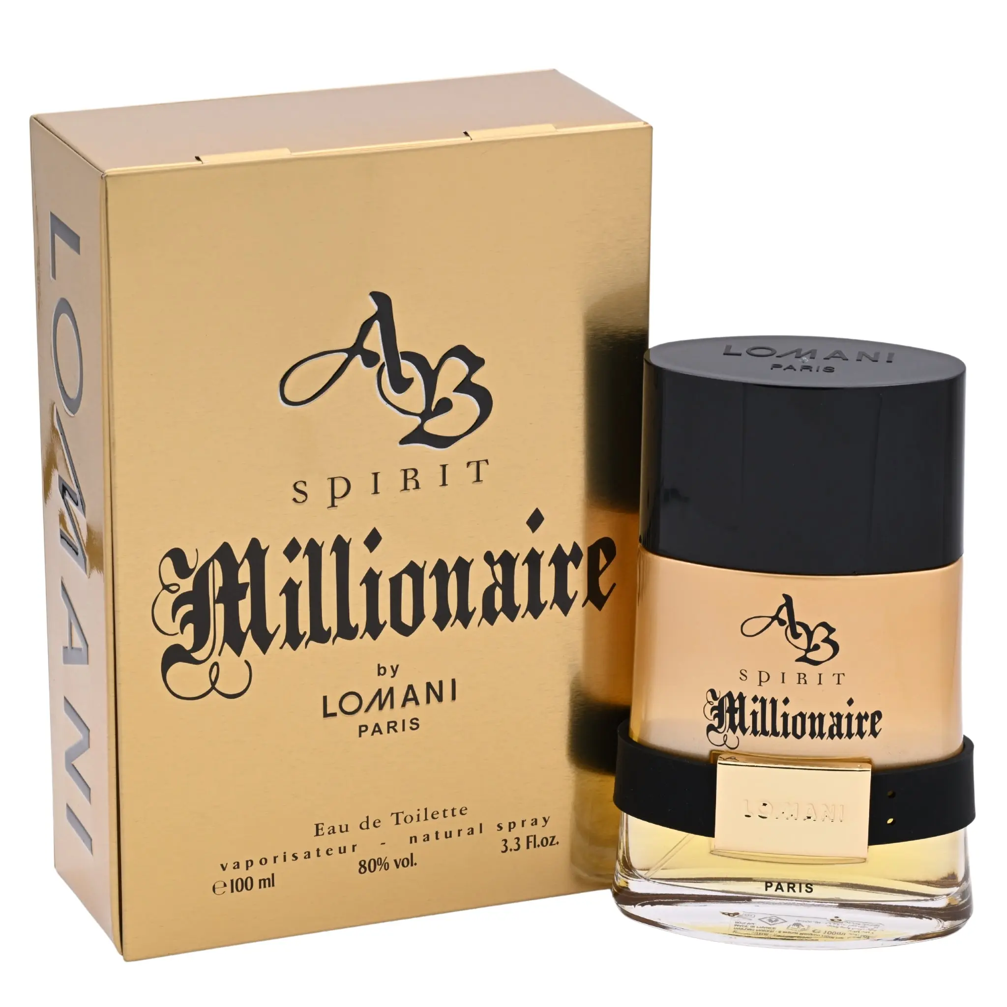 Lomani AB SPIRIT MILLIONAIRE Men's Eau de Toilette Cologne, 3.3 oz, Amber Cedar Citrus Fruity Scent, New in Box