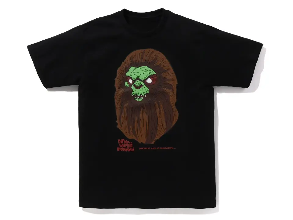 V3 Halloween Tee Short Sleeve Crew Neck Casual Summer T-Shirt with Iconic Ape Head Design and Plaid Pattern