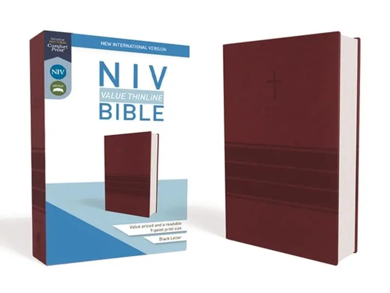 USED Book - NIV, Value Thinline Bible, Imitation Leather, Burgundy by Zondervan (Unknown) - english