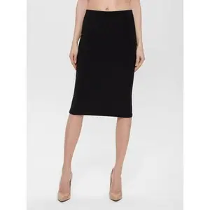Conte Women's Lady Clothes Stretchy Waistline Synthetic Fabric Polyester Basic Elastic Knit Shaping Pencil Skirt - Chic, Elegant, Soft, Belt-Included, Casual Classic Bottom #18C-543TSP