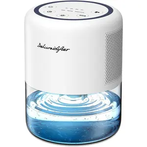 44oz(1.3L) Small Dehumidifier for , Auto-Off Quiet Portable Dehumidifier with 3 Modes, 10 Color Lights, 4 Timer Settings for Bedroom Bathroom Closet (215 sq.ft)