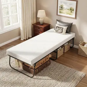 Spaco 75" x 31" Folding Bed with Memory Foam Mattress, Portable Foldable Cot Size Rollaway Guest Bed for Adults, Space Saving Extra Sleeping Bed